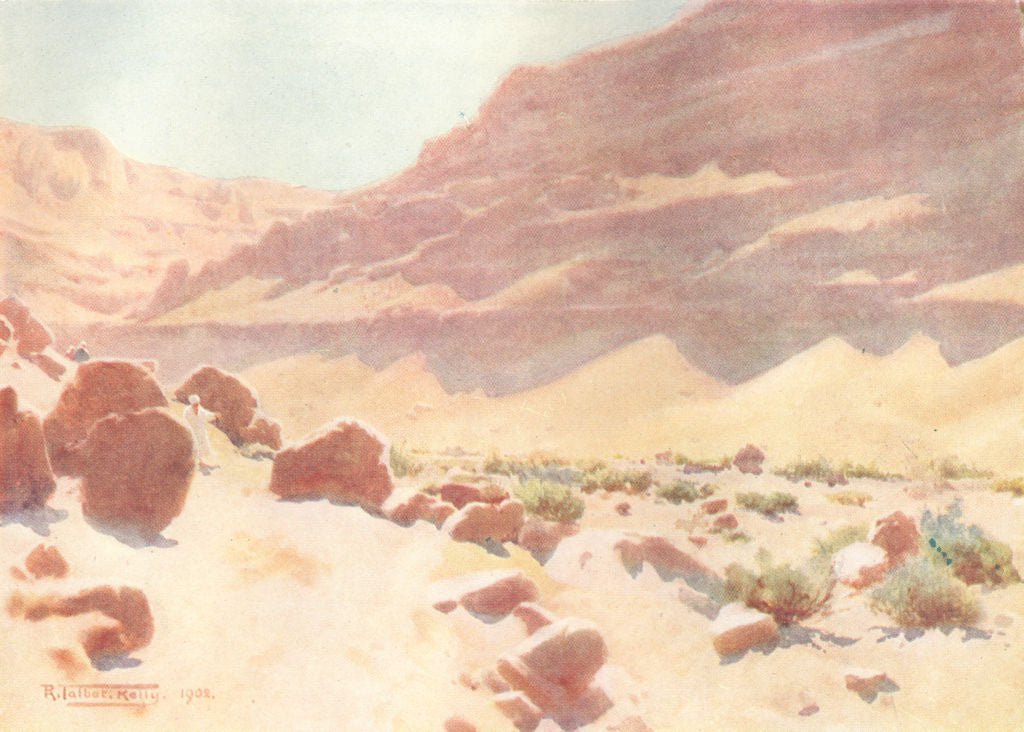 EGYPT. A wadi in the Mokattam Hills 1912 old antique vintage print picture
